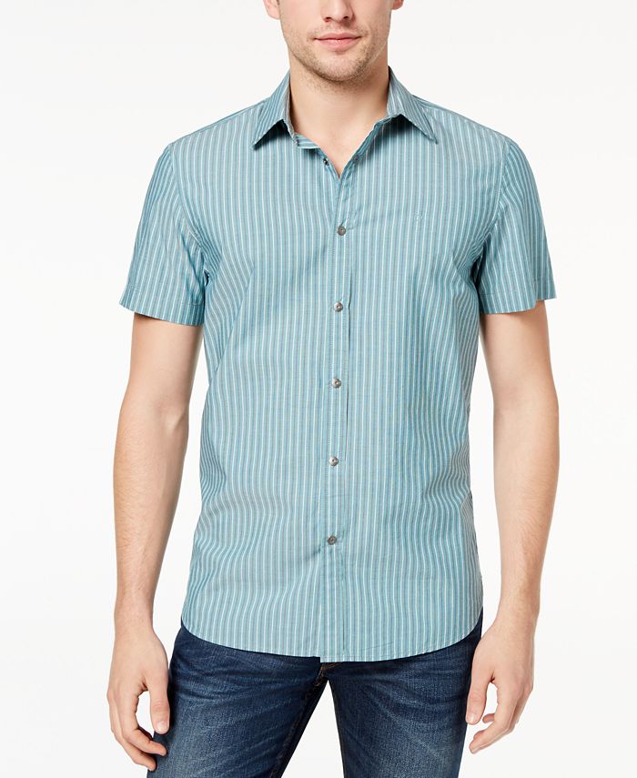 Calvin Klein Jeans Men's Railroad-Stripe Shirt - Macy's