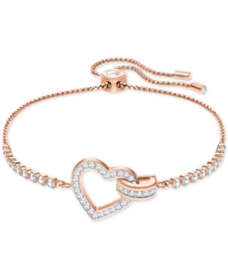 Swarovski - Rose Gold-Tone Crystal Heart & Circle Slider Bracelet