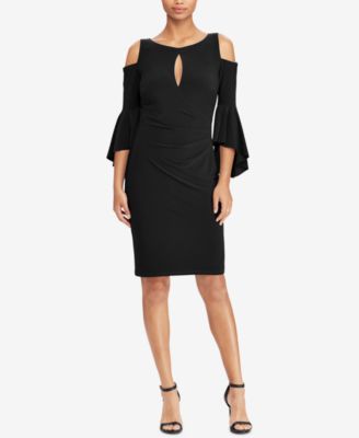 Lauren Ralph Lauren Petite Cold Shoulder Keyhole Dress Macy s