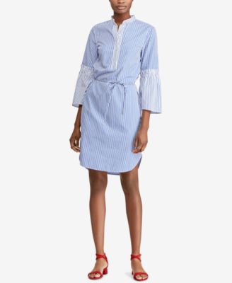 ralph lauren striped cotton shirtdress