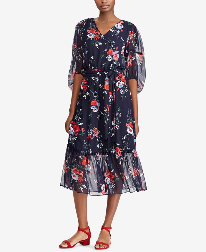 Lauren Ralph Lauren Floral-Print Midi Dress - Macy's