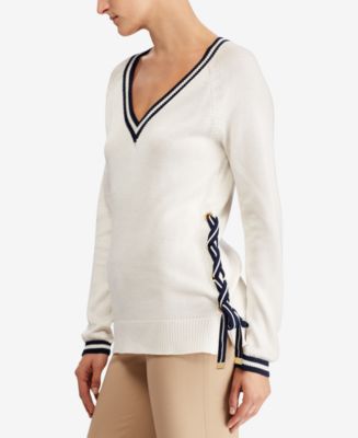 Lauren Chocolate Brown Denim Contrast Sweater