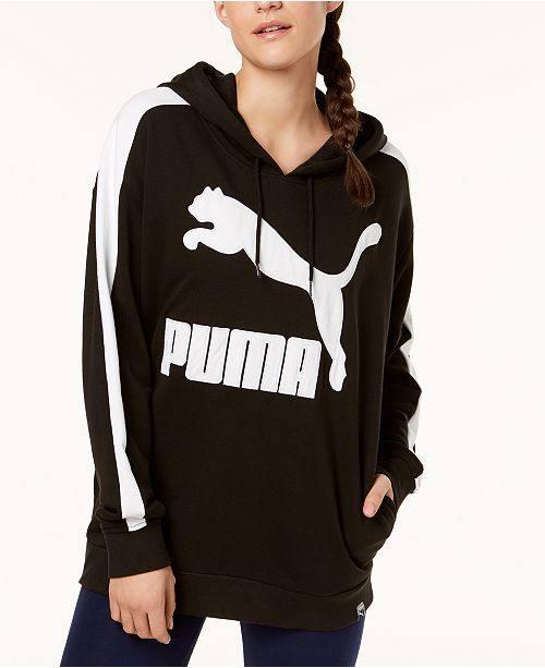 Puma Relaxed Logo T7 Hoodie & Reviews - Tops - Women - Macy's