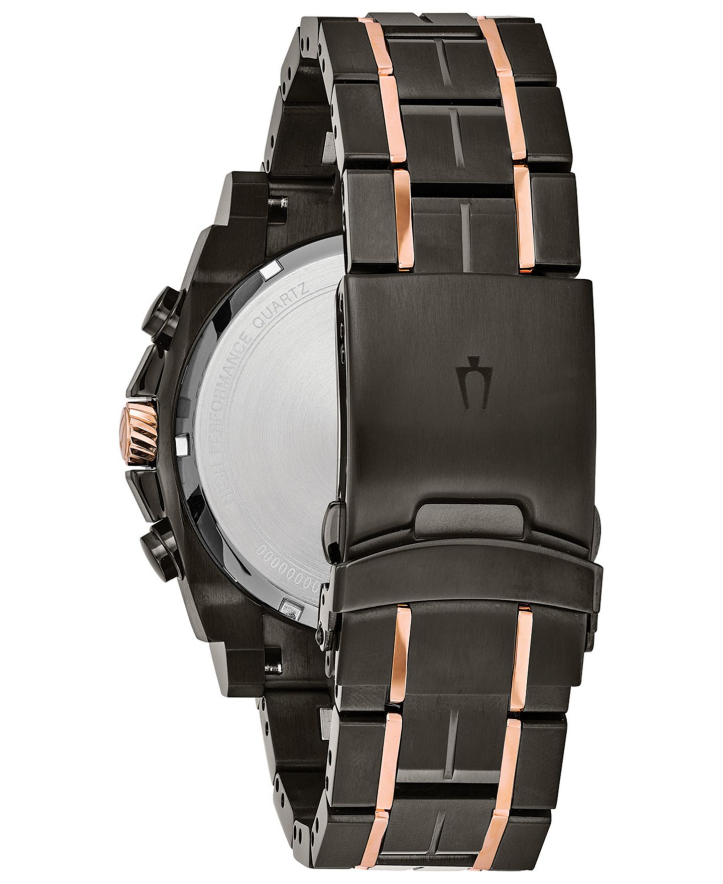 Мужские часы Bulova Precisionist Champlain Diamond-Accent Gray & Rose Gold-Tone Stainless Steel Bracelet Watch 46.5mm — фото 3