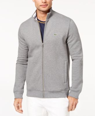 lacoste men's full zip hoodie fleece sweatshirt