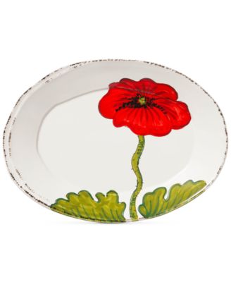 VIETRI - Lastra Poppy Collection Small Oval Platter