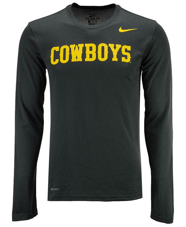 Nike Men's Wyoming Cowboys Dri-FIT Legend Wordmark Long Sleeve T-Shirt ...