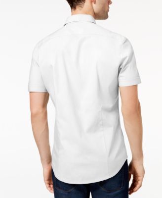 Men's Solid Stretch Button-Front Shirt  