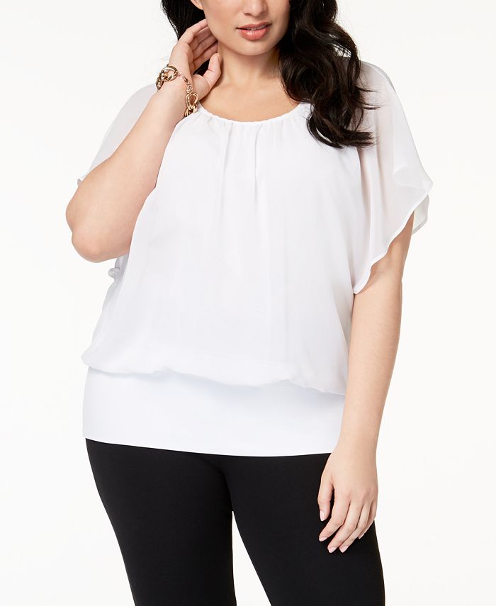 JM Collection Plus Size Banded-Bottom Top, Created for Macy's - Macy's