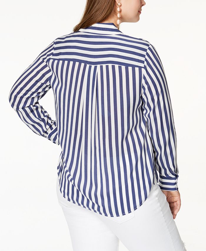 INC International Concepts I.N.C. Plus Size Striped Shirt, Created for ...