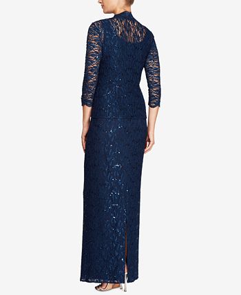 Alex Evenings Petite Sequined Lace Column Gown Jacket Macy s