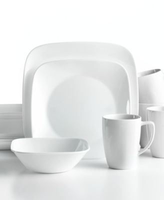 white square dinnerware set