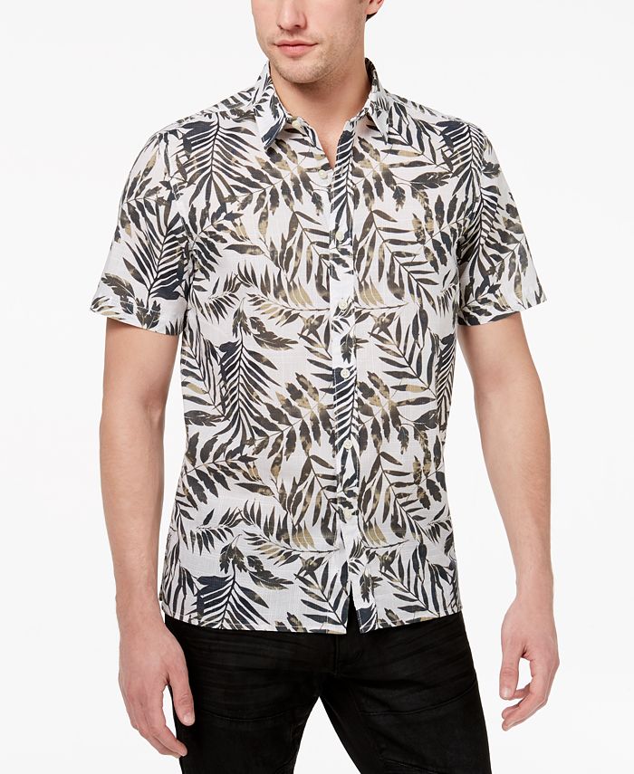 American Rag Men's Safari Leaf Print Shirt, Created for Macy's - Macy's
