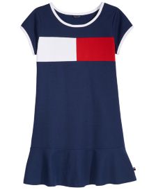 Logo Pique Dress, Big Girls