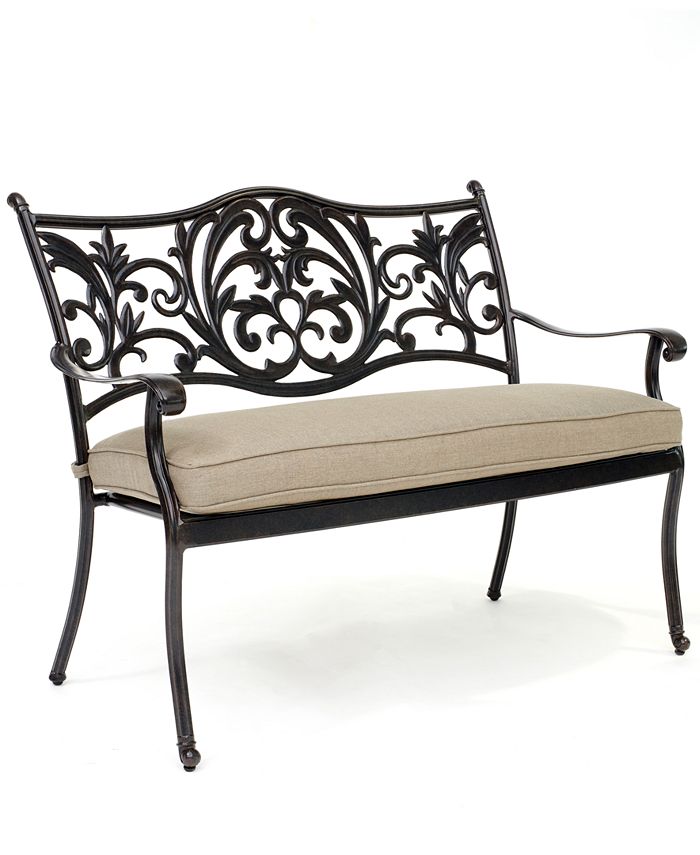 Furniture CLOSEOUT! Chateau Outdoor Dining Bench with Sunbrella® Cushion, Created for Macy's
