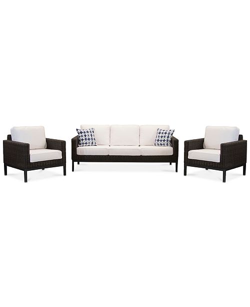 Furniture Closeout Fiji Aluminum Outdoor 3 Pc Seating Set