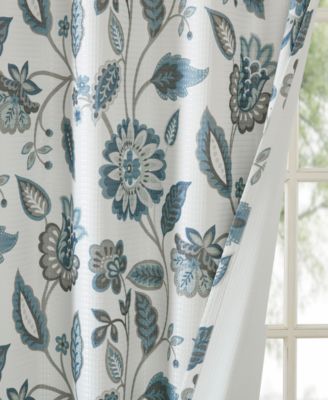 Camille Floral-Print Room Darkening Window Panels