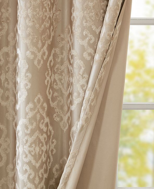 SunSmart Mirage 50" x 84" Damask Total Blackout Curtain Panel & Reviews