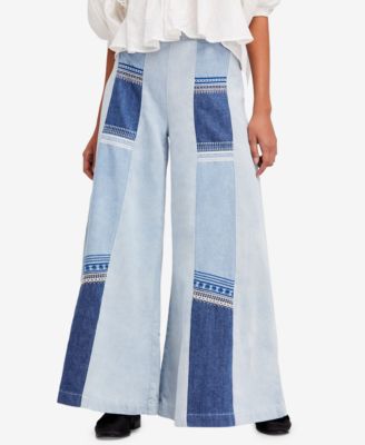 Free People - Willa Cotton Pieced Wide-Leg Jeans