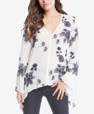 Karen Kane - Embroidered High-Low Blouse