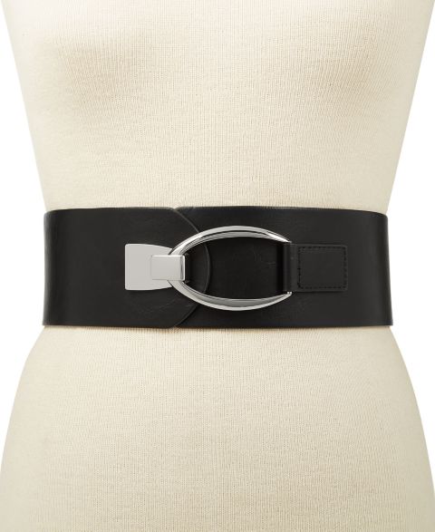 Женский ремень I.N.C. International Concepts Interlocking-Hook Stretch, цвет: Чёрный