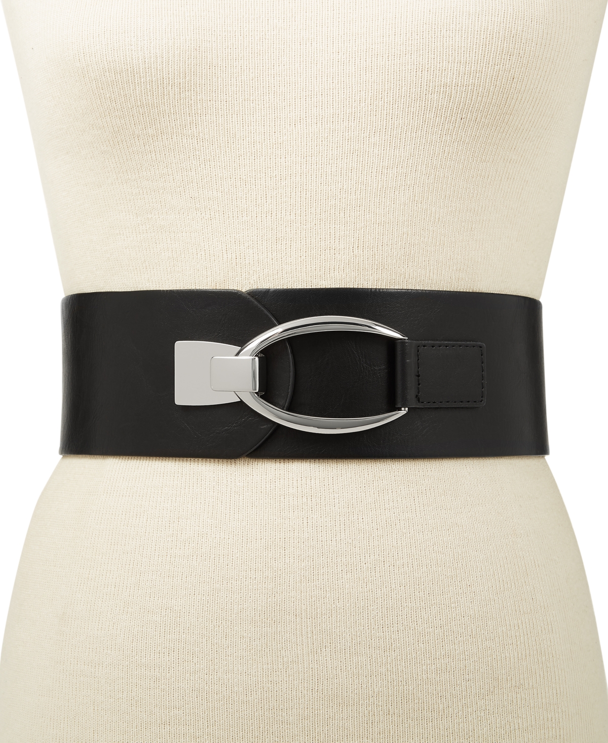 Inc International Concepts Interlocking-hook Stretch Belt, Created For Macy's In Black