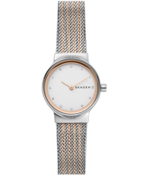 Женские часы Skagen Freja Two-Tone Stainless Steel Mesh Bracelet Watch 26mm
