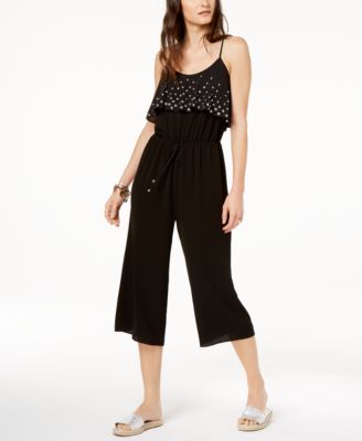 Michael Kors - Flounce Embellished Sleeveless Cropped Jumpsuit