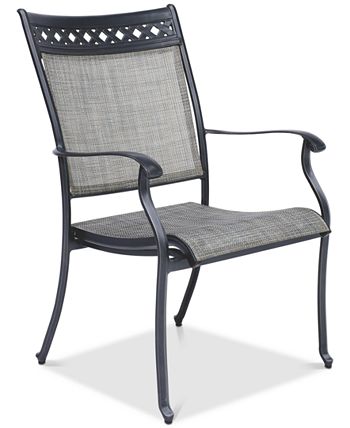 Agio - Vintage II Outdoor Cast Aluminum 9-Pc. Dining Set (64" x 64" Table & 8 Sling Dining Chairs), Created for Macy's