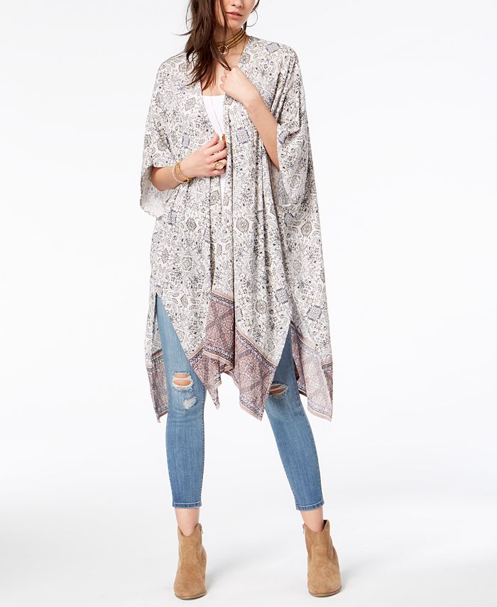 American Rag Juniors' Floral-Print Open-Front Kimono, Created for Macy ...