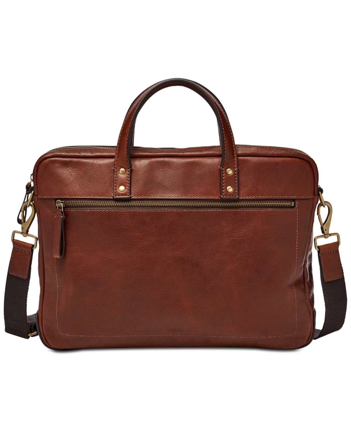 Men's Haskell Leather Briefcase - Cognac
