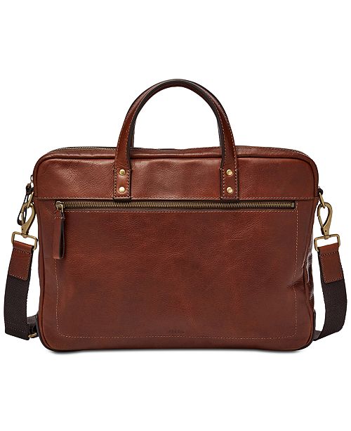 Fossil Men's Haskell Leather Briefcase & Reviews - All Accessories ...