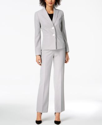 Le Suit - Striped Seersucker Pantsuit