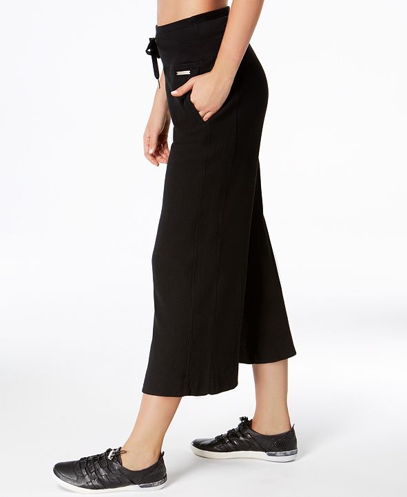 Calvin Klein Thermal Wide-Leg Cropped Pants & Reviews - Pants & Leggings - Women - Macy's