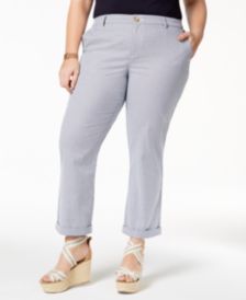 Plus Size Pinstripe Ankle Pants, Created for Macy's