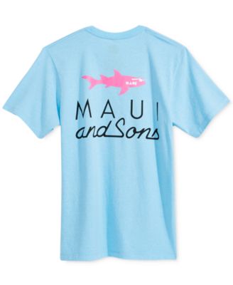 Maui and Sons - Men's Straight Shark Logo-Print T-Shirt