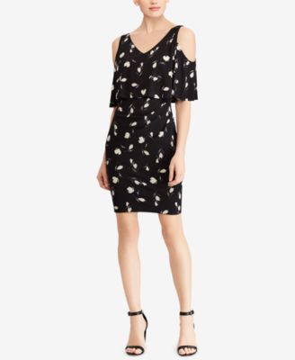 American Living - Floral-Print Cold-Shoulder Popover Dress
