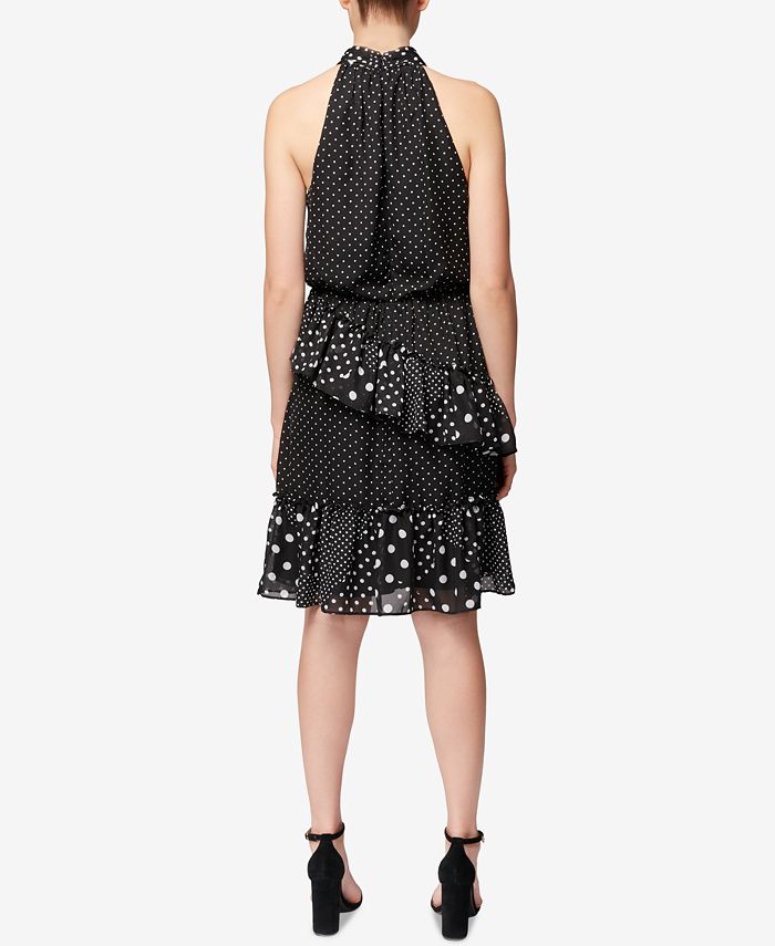 Betsey Johnson Polka Dot Ruffled Halter Dress, Created for Macy's - Macy's