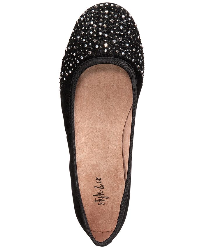 macys navy flats