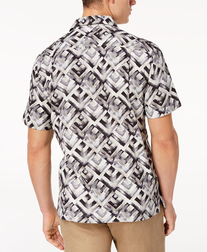 Tommy Bahama Men's Geo Lounge Silk Shirt, Created for Macy's - Macy's