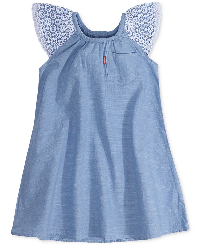 Levi's Cotton Chambray Ruffle-Sleeve Dress, Toddler Girls - Macy's