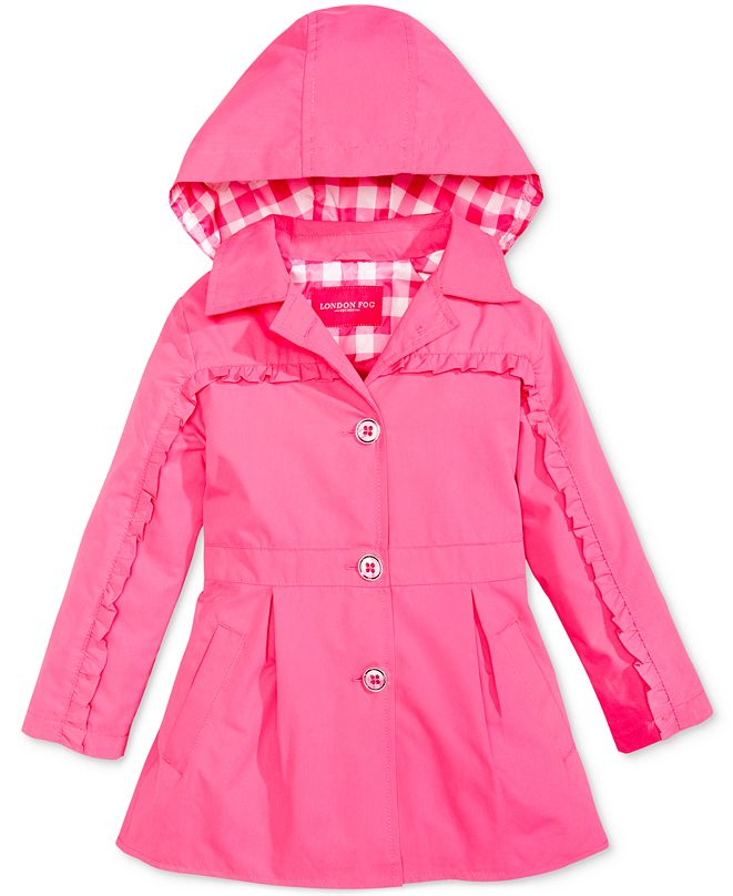 London Fog Ruffle Trench Coat, Little Girls & Reviews - Coats & Jackets ...