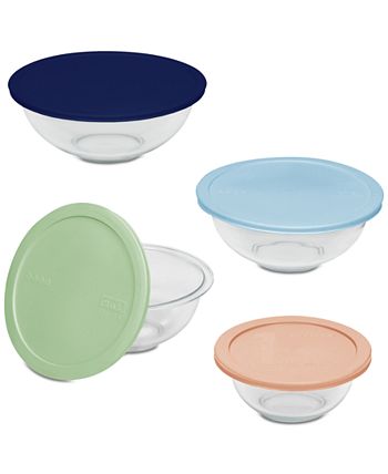 Pyrex Smart Essentials 8 Piece Glass Mixing Bowl Set with Lid & Reviews