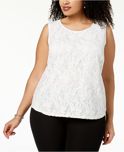 Kasper Plus Size Lace Top Reviews Tops Women Macy S