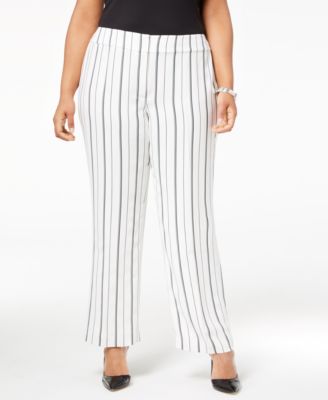 plus size striped trousers