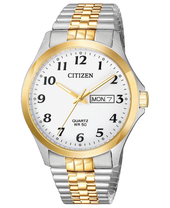 citizen watch men's gold tone stainless steel bracelet
