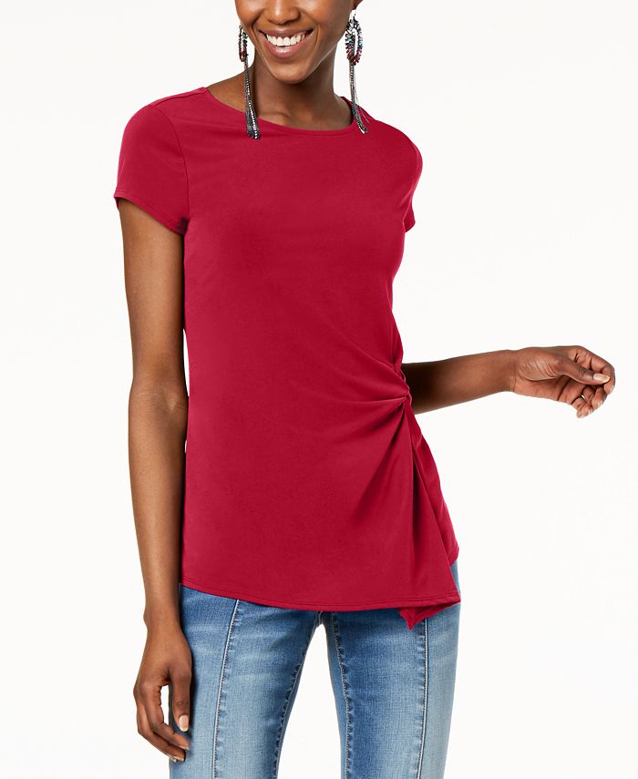 Macy's sales asymmetrical tops