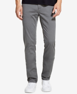 DKNY MEN'S SLIM-STRAIGHT FIT STRETCH TWILL PANTS, CREATED FOR MACY'S