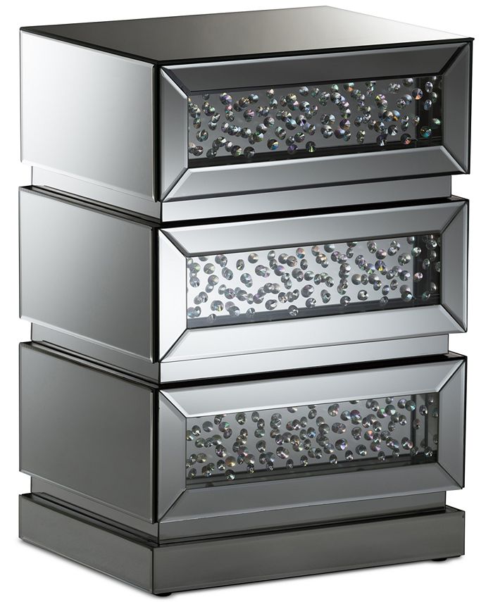 Furniture Sabrina Mirrored Nightstand Macy's