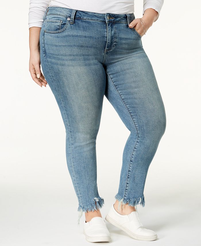 Lucky Brand Trendy Plus Size Ginger Frayed Skinny Jeans - Macy's